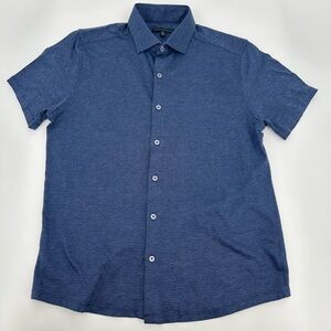 Robert Barakett- knit short sleeve button up shirt- medium- NWOT